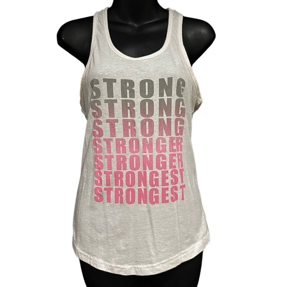 Strong Stronger Strongest Workout Racerback Tank Top Women’s XS
